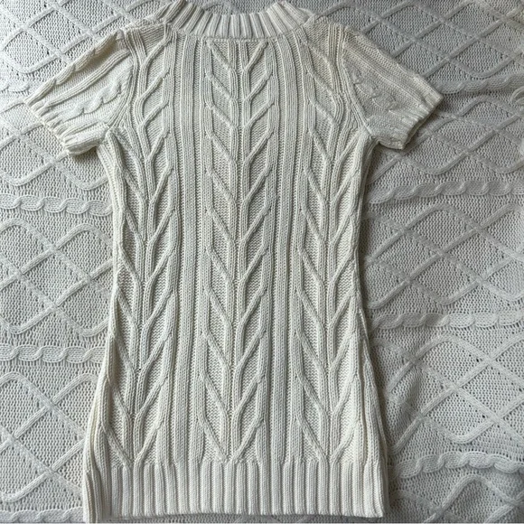 Esprit Cream Cable Knit Short Sleeve Cardigan - Picture 2 of 5